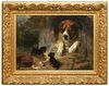 Attrb. Max Ludwig Lebling Painting of Dogs