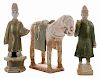 Three Chinese Pottery Tomb Figures,