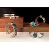 Sterling Silver, Lapis, and Turquoise Bracelets From the Estate of Lorraine Abell, New Jersey (1929-2015)