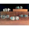 Navajo and Hopi Silver and Turquoise Men's Watchbands, From the Estate of Lorraine Abell (New Jersey, 1929-2015)
