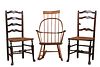 Pair of Ladderback Maple Rush Seat Side Chairs
