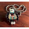 Madeline Beyuka (Zuni, b. 1935) Silver Inlaid Eagle Dancer Pendant, From the Estate of Lorraine Abell (New Jersey, 1929-2015)