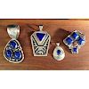 Navajo and Hopi Sterling Silver and Lapis Pendants, From the Estate of Lorraine Abell (New Jersey, 1929-2015)