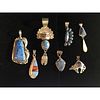 Collection of Sterling Silver and Denim Lapis Pendants, From the Estate of Lorraine Abell (New Jersey, 1929-2015)