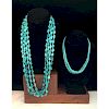 Multi-strand Turquoise and Rolled Turquoise Necklaces, From the Estate of Lorraine Abell (New Jersey, 1929-2015)