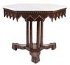 Gothic Revival Cluster Column Rosewood Table