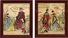 Chinese Print - Pair of Chinese Lithographs in Original Frames