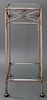 Modernist Glass Mounted Silvered Metal Side Table