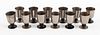 Art Deco Pewter Cups, Set of 12