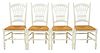 Country Style Carved Painted Wood Dining Chair, 4