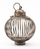 Chinese Export Silver-Tone Lantern with Frogs