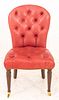 Regency Style Leather Upholstered Side Chair