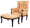 Louis XV Style Wingchair and Ottoman