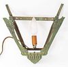 Art Deco Patinated Metal Frame Wall Sconce