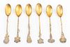 Tiffany & Co. Sterling Floral Demitasse Spoons, 6