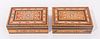 Syrian Inlaid Wooden Decorative Boxes, Pair