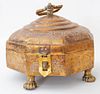 Indian Chased Brass Octagonal Box with Lid