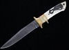 Montana Territory Custer Scrimshaw Damascus Knife