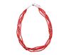 Navajo Red Branch Coral Bead Sterling Necklace