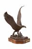 Richard Prazen C. 1980 Bronze Eagle Sculpture