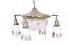 Art Nouveau Frosted/ Painted Glass Chandelier