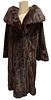 Classic Brown Mink Swing Style Full Length Fur Coat