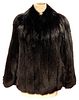 Classic Dark Mink Mid Length Fur Coat 