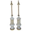 Monumental pair of Marble Lamps made in Italy