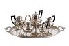 THE AUDREY (BUSCH) FAUST WALLACE NEOCLASSICAL SILVER TEA AND COFFEE SERVICE
