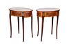 PAIR OF LOUIS XV STYLE MARQUETRY SIDE TABLES