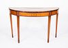 GEORGE III SATINWOOD DEMILUNE CONSOLE TABLE