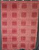 Antique Red & White Woven Coverlet As Is