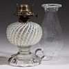 SHELDON SWIRL KEROSENE FOOTED FINGER LAMP, 