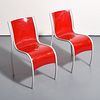 Pair of Ron Arad Red FPE Side Chairs 