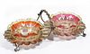 VICTORIAN THREADED GLASS BOWLS, LOT OF TWO,