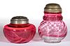 ASSORTED VICTORIAN GLASS SUGAR SHAKERS, LOT OF TWO,