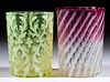 ASSORTED OPALESCENT GLASS TUMBLERS, LOT OF TWO,