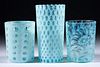 ASSORTED L. G. WRIGHT OPALESCENT TUMBLERS, LOT OF THREE,