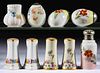 ASSORTED GLASS AND CERAMIC CONDIMENT ARTICLES, LOT OF NINE,