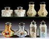 WAVE CREST DECORATED GLASS SALT AND PEPPER SHAKERS, LOT OF EIGHT,