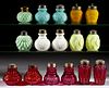 ASSORTED GLASS SALT AND PEPPER SHAKERS, LOT OF 16,