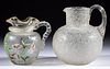 ASSORTED VICTORIAN GLASS PITCHERS, LOT OF TWO,