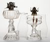 ASSORTED MATCH-HOLDER BASE KEROSENE STAND LAMPS, LOT OF TWO,