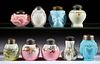 ASSORTED GLASS SALT AND PEPPER SHAKERS, LOT OF NINE,