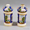 Pair of Hand-painted Porcelain Covered Jars