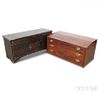 Federal-style Inlaid Mahogany Three-drawer Desk Top and a Paint-decorated Blanket Chest