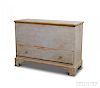 Blue-painted Pine One-drawer Blanket Chest