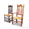 Two Maple Bannister-back Chairs