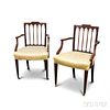 Pair of Federal-style Carved Mahogany Armchairs