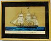 Framed Jane Schultz Reverse-painted Portrait of the Ship Terrible